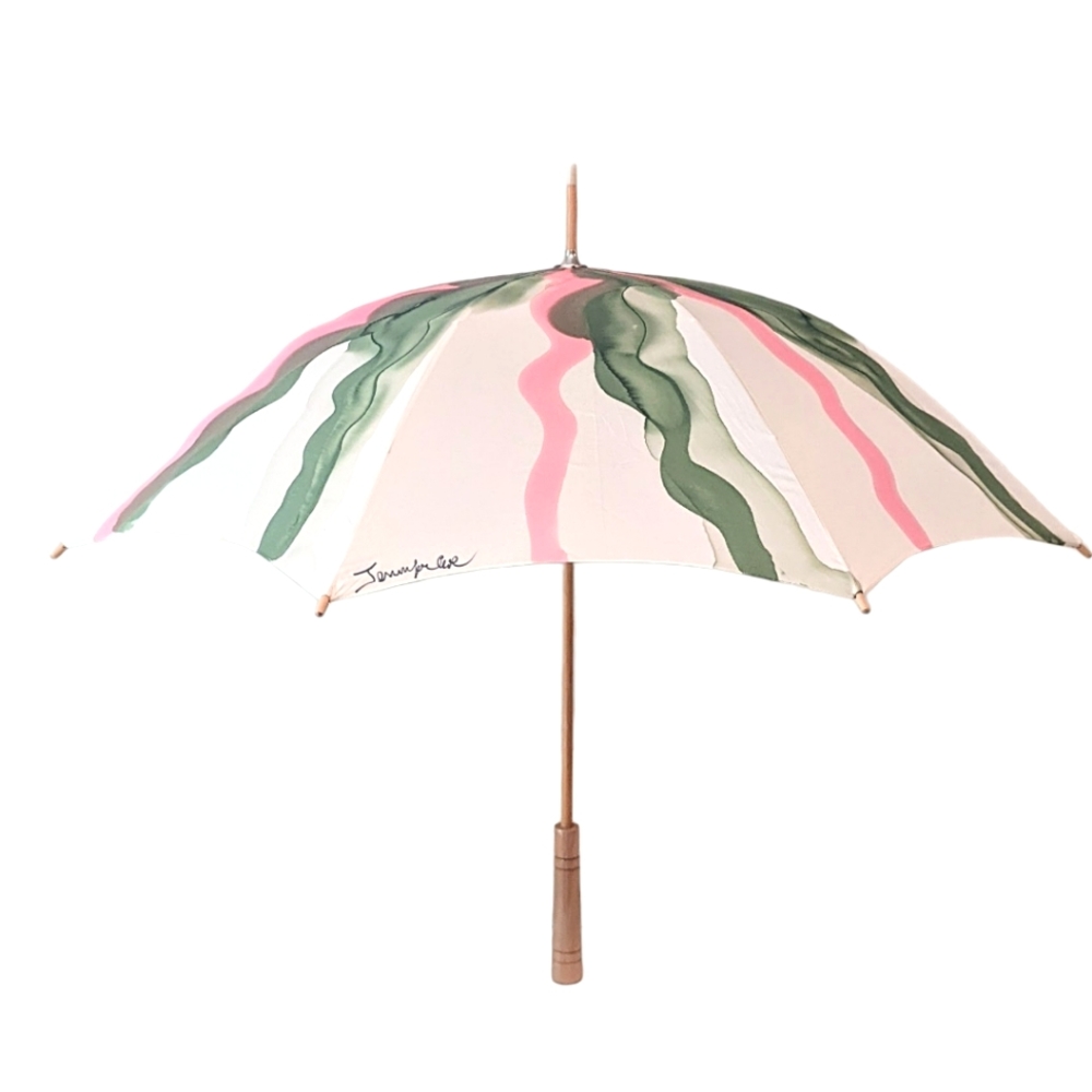 Handpainted SILK Original signed one of a kind Parasol/Umbrella Henri Bendel